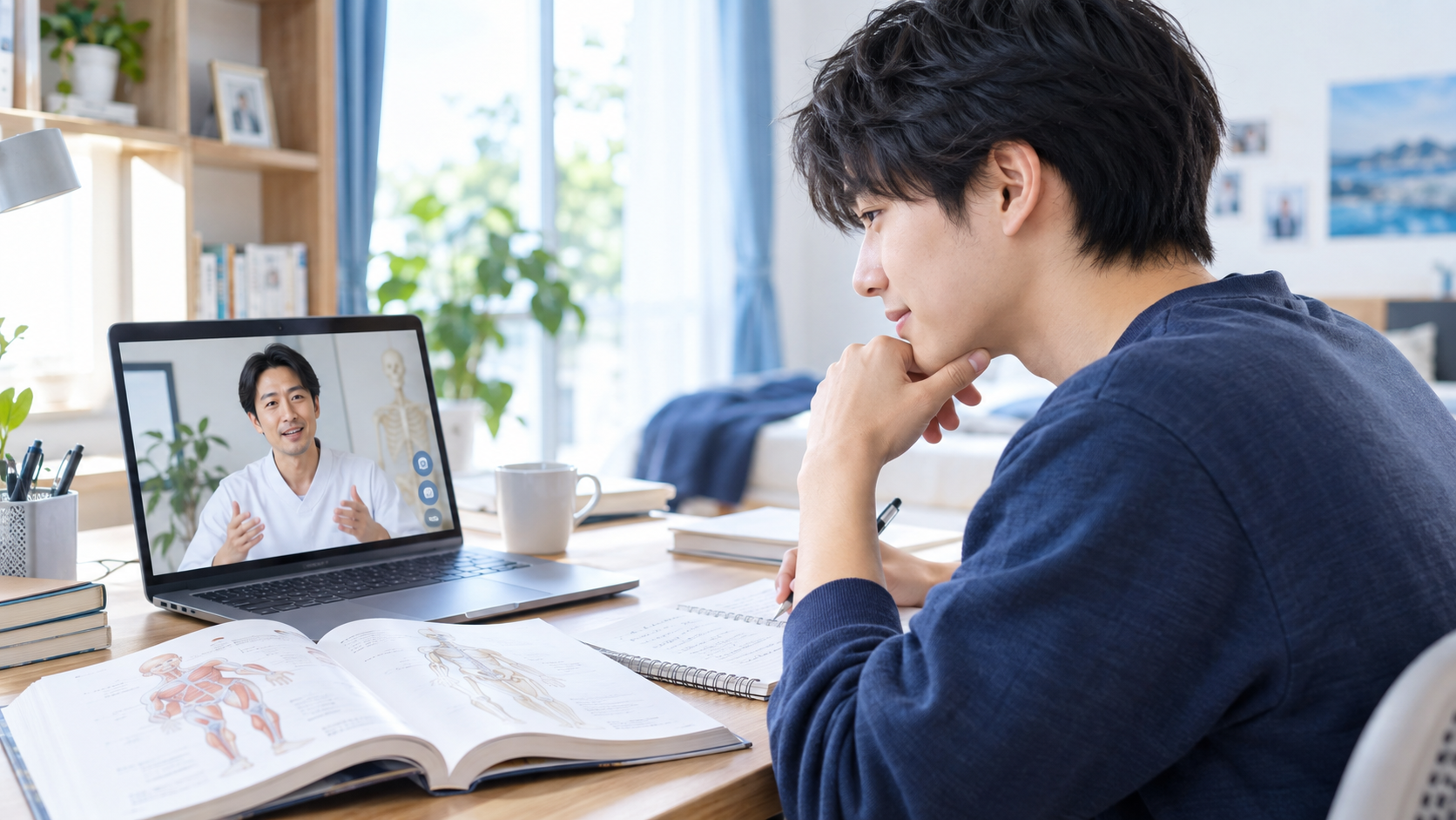 オンライン個別指導を受講する学生